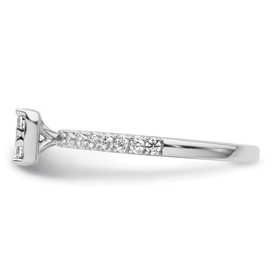 Two Promises 14k White Gold 1/2 carat Lab Grown Diamond VS/SI+ G+ Complete Cluster Engagement Ring