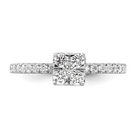 Two Promises 14K White Gold 0.50 Carat Lab Grown Diamond VS SI+ G+ Complete Cluster Engagement Ring view 5