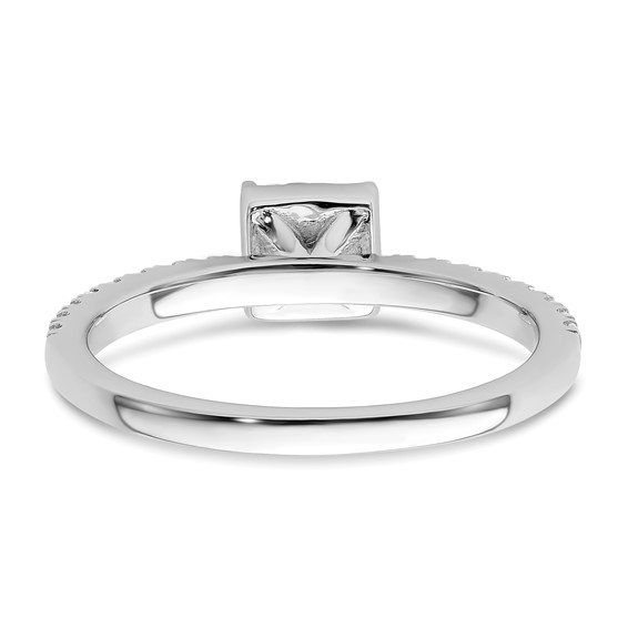 Two Promises 14k White Gold 1/2 carat Lab Grown Diamond VS/SI+ G+ Complete Cluster Engagement Ring