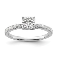 Two Promises 14K White Gold 0.50 Carat Lab Grown Diamond VS SI+ G+ Complete Cluster Engagement Ring view 1