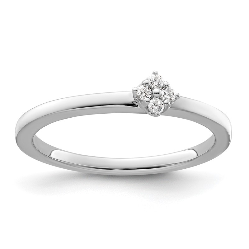 14K White Gold Lab Grown VS/SI+ G+ Dia Two Promises Comp Promise/Band Ring