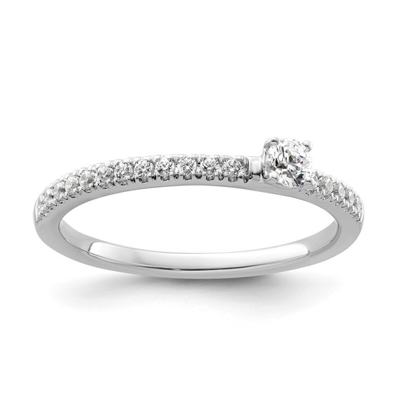 Two Promises 14k White Gold 1/4 carat Lab Grown Diamond VS/SI+ G+ Complete Promise Band