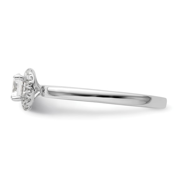 Two Promises 14k White Gold 1/2 carat Lab Grown Diamond VS/SI+ G+ Complete Petite Halo Engagement Ring