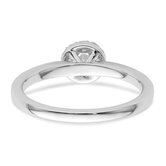Two Promises 14k White Gold 1/2 carat Lab Grown Diamond VS/SI+ G+ Complete Petite Halo Engagement Ring