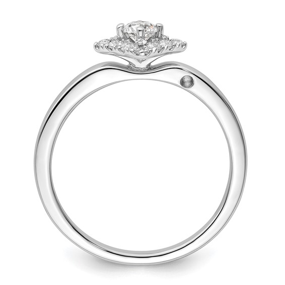 Two Promises 14k White Gold 1/3 carat Lab Grown Diamond VS/SI+ G+ Complete Halo Engagement Ring