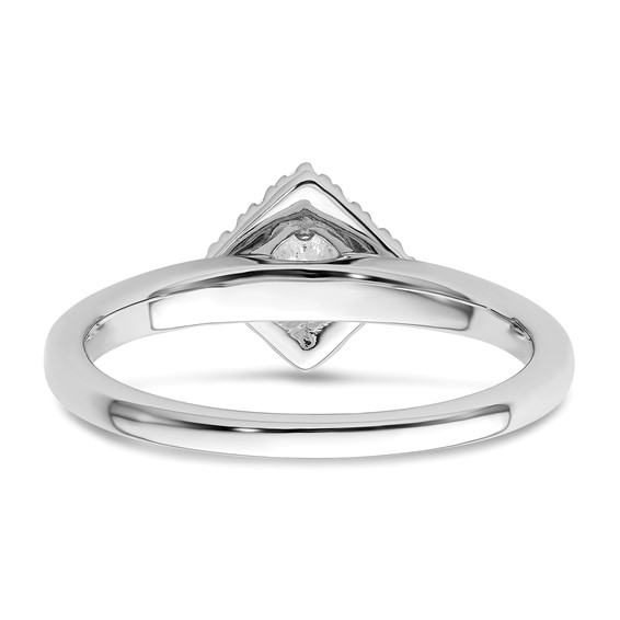 Two Promises 14k White Gold 1/3 carat Lab Grown Diamond VS/SI+ G+ Complete Halo Engagement Ring