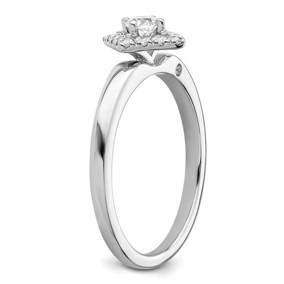 Two Promises 14k White Gold 1/3 carat Lab Grown Diamond VS/SI+ G+ Complete Halo Engagement Ring