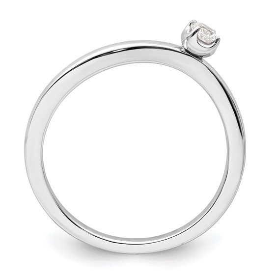 Two Promises 14k White Gold 1/10 carat Lab Grown Diamond VS/SI+ G+ Complete Promise Band