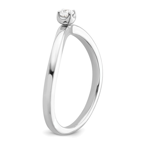 Two Promises 14k White Gold 1/10 carat Lab Grown Diamond VS/SI+ G+ Complete Promise Band