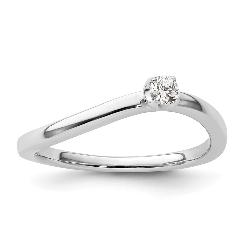 Two Promises 14k White Gold 1/10 carat Lab Grown Diamond VS/SI+ G+ Complete Promise Band