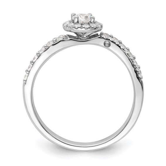 Two Promises 14k White Gold 1/2 carat Lab Grown Diamond VS/SI+ G+ Complete Halo Engagement Ring