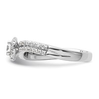 Two Promises 14K White Gold 0.50 Carat Lab Grown Diamond VS SI+ G+ Complete Halo Engagement Ring view 4
