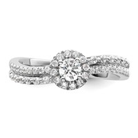 Two Promises 14K White Gold 0.50 Carat Lab Grown Diamond VS SI+ G+ Complete Halo Engagement Ring view 5