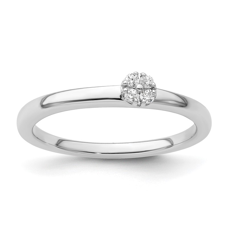 14K White Gold Lab Grown VS/SI+ G+ Dia Two Promises Comp Promise/Band Ring