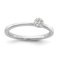 Two Promises 14K White Gold 0.07 Carat Lab Grown Diamond VS SI+ G+ Complete Promise Band view 1