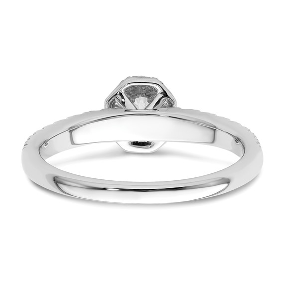 Two Promises 14k White Gold 5/8 carat Lab Grown Diamond VS/SI+ G+ Complete Petite Halo Engagement Ring