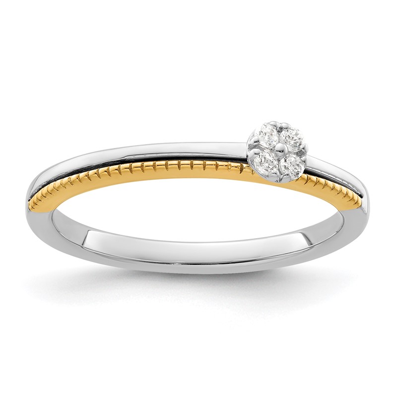 14K Two-Tone Lab Grown VS/SI+ G+ Dia Two Promises Comp Promise/Band Ring