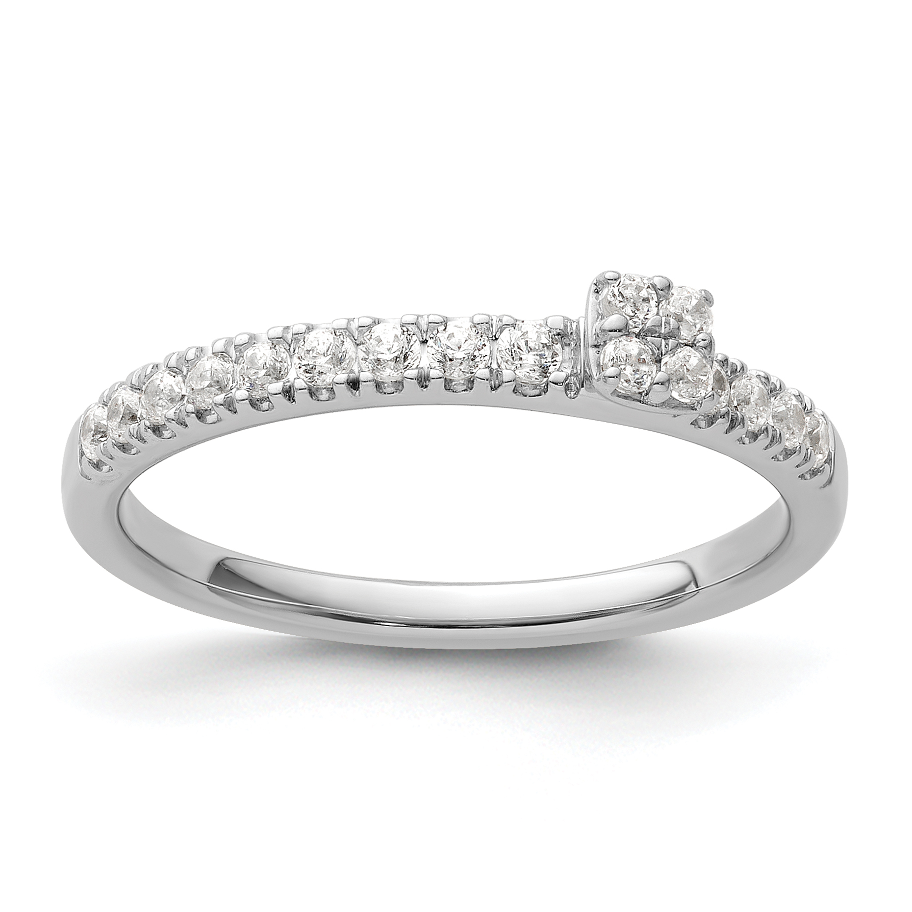 Two Promises 14k White Gold 1/4 carat Lab Grown Diamond VS/SI+ G+ Complete Promise Band (RM9216B-025-WLG)