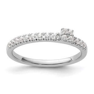 Two Promises 14k White Gold 1/4 carat Lab Grown Diamond VS/SI+ G+ Complete Promise Band