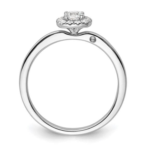 Two Promises 14k White Gold 3/8 carat Lab Grown Diamond VS/SI+ G+ Complete Petite Halo Engagement Ring
