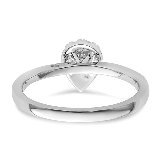 Two Promises 14k White Gold 1/3 carat Lab Grown Diamond VS/SI+ G+ Complete Petite Halo Engagement Ring