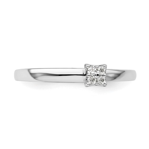 Two Promises 14k White Gold 1/20 carat Lab Grown Diamond VS/SI+ G+ Complete Promise Band
