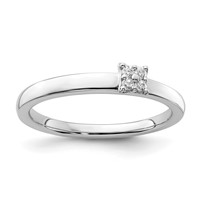 Two Promises 14K White Gold 0.05 Carat Lab Grown Diamond VS SI+ G+ Complete Promise Band view 1
