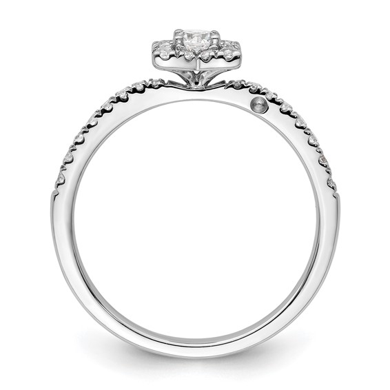 Two Promises 14k White Gold 3/8 carat Lab Grown Diamond VS/SI+ G+ Complete Halo Engagement Ring