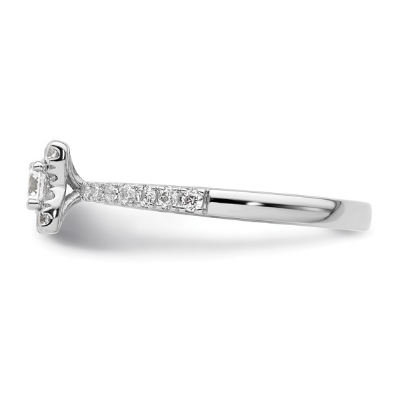 Two Promises 14k White Gold 3/8 carat Lab Grown Diamond VS/SI+ G+ Complete Halo Engagement Ring