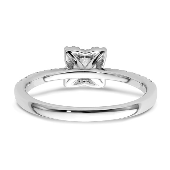 Two Promises 14k White Gold 3/8 carat Lab Grown Diamond VS/SI+ G+ Complete Halo Engagement Ring