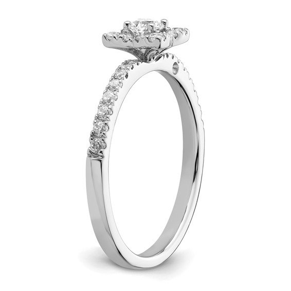 Two Promises 14k White Gold 3/8 carat Lab Grown Diamond VS/SI+ G+ Complete Halo Engagement Ring
