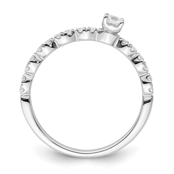 Two Promises 14k White Gold 3/8 carat Lab Grown Diamond VS/SI+ G+ Complete Promise Band