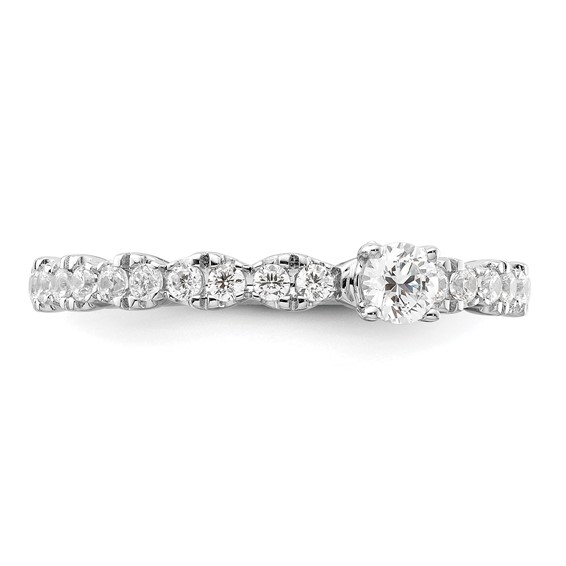 Two Promises 14k White Gold 3/8 carat Lab Grown Diamond VS/SI+ G+ Complete Promise Band