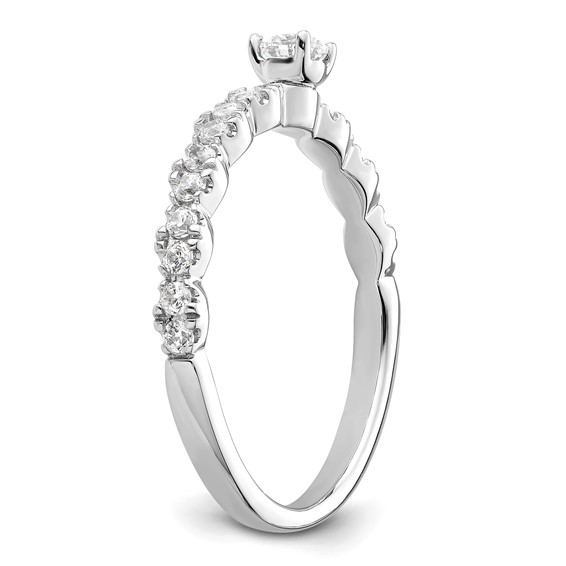 Two Promises 14k White Gold 3/8 carat Lab Grown Diamond VS/SI+ G+ Complete Promise Band