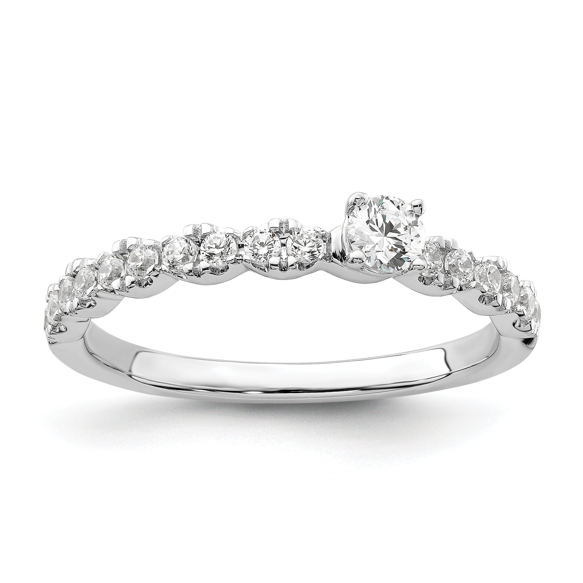 Two Promises 14k White Gold 3/8 carat Lab Grown Diamond VS/SI+ G+ Complete Promise Band (RM9220B-038-WLG)