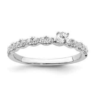 Two Promises 14k White Gold 3/8 carat Lab Grown Diamond VS/SI+ G+ Complete Promise Band