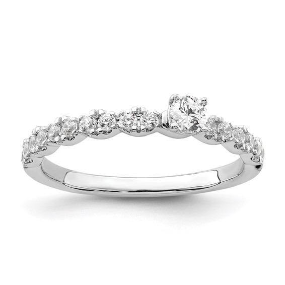 Two Promises 14k White Gold 3/8 carat Lab Grown Diamond VS/SI+ G+ Complete Promise Band