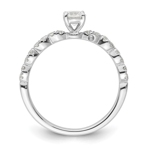 Two Promises 14k White Gold 5/8 carat Lab Grown Diamond VS/SI+ G+ Complete Petite Engagement Ring