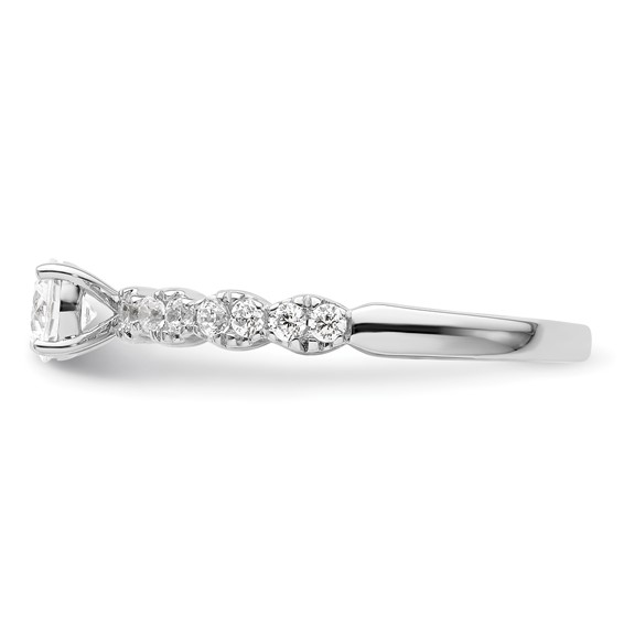 Two Promises 14k White Gold 5/8 carat Lab Grown Diamond VS/SI+ G+ Complete Petite Engagement Ring