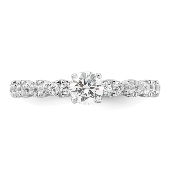 Two Promises 14k White Gold 5/8 carat Lab Grown Diamond VS/SI+ G+ Complete Petite Engagement Ring