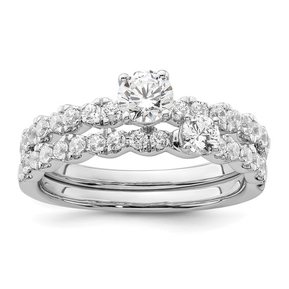 Two Promises 14k White Gold 5/8 carat Lab Grown Diamond VS/SI+ G+ Complete Petite Engagement Ring