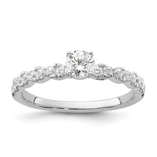 Two Promises 14k White Gold 5/8 carat Lab Grown Diamond VS/SI+ G+ Complete Petite Engagement Ring