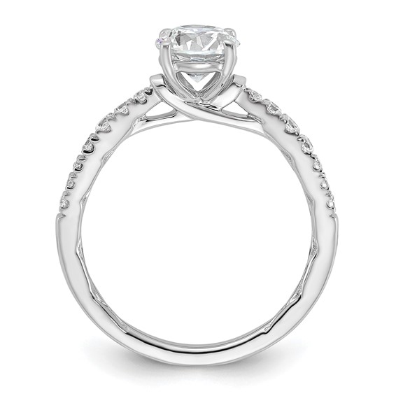 14k White Gold Semi-mount Diamond Round Center Engagement Ring