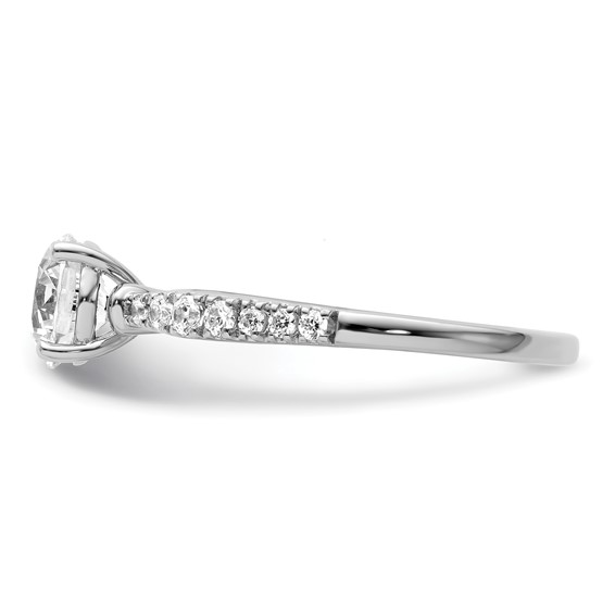 14k White Gold Semi-mount Diamond Round Center Engagement Ring