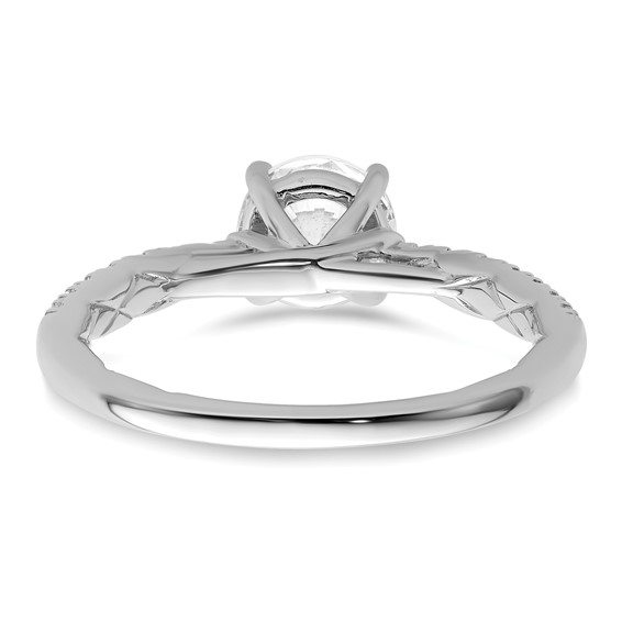 14k White Gold Semi-mount Diamond Round Center Engagement Ring