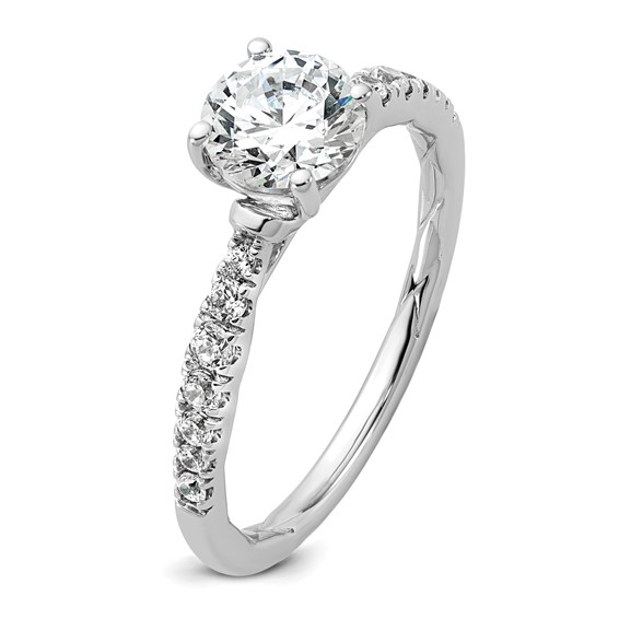 14k White Gold Semi-mount Diamond Round Center Engagement Ring