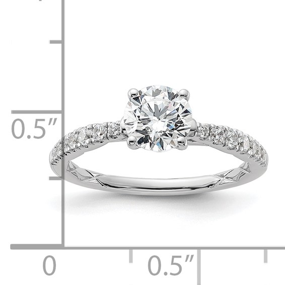 14k White Gold Semi-mount Diamond Round Center Engagement Ring