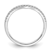14K White Gold 0.17 Carat Lab Grown Diamond VS SI+ G+ Complete Contoured Wedding Band view 2