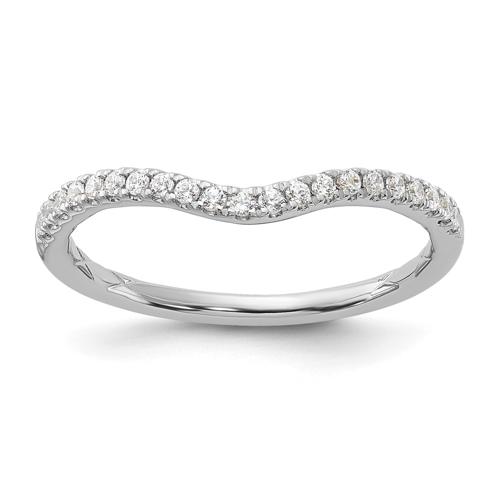 14K White Gold 0.17 Carat Lab Grown Diamond VS SI+ G+ Complete Contoured Wedding Band