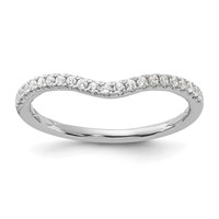 14K White Gold 0.17 Carat Lab Grown Diamond VS SI+ G+ Complete Contoured Wedding Band view 1